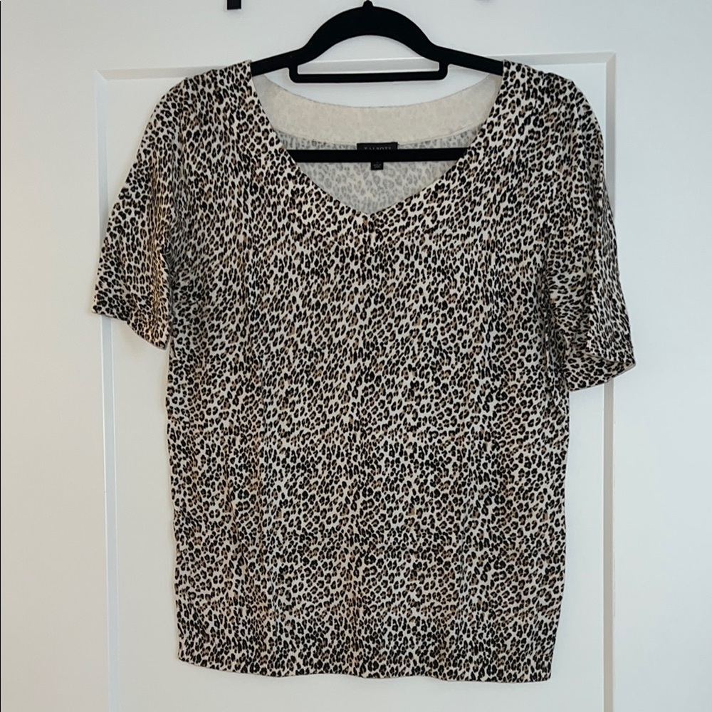 Talbots Leopard Print V-Neck Sweater
